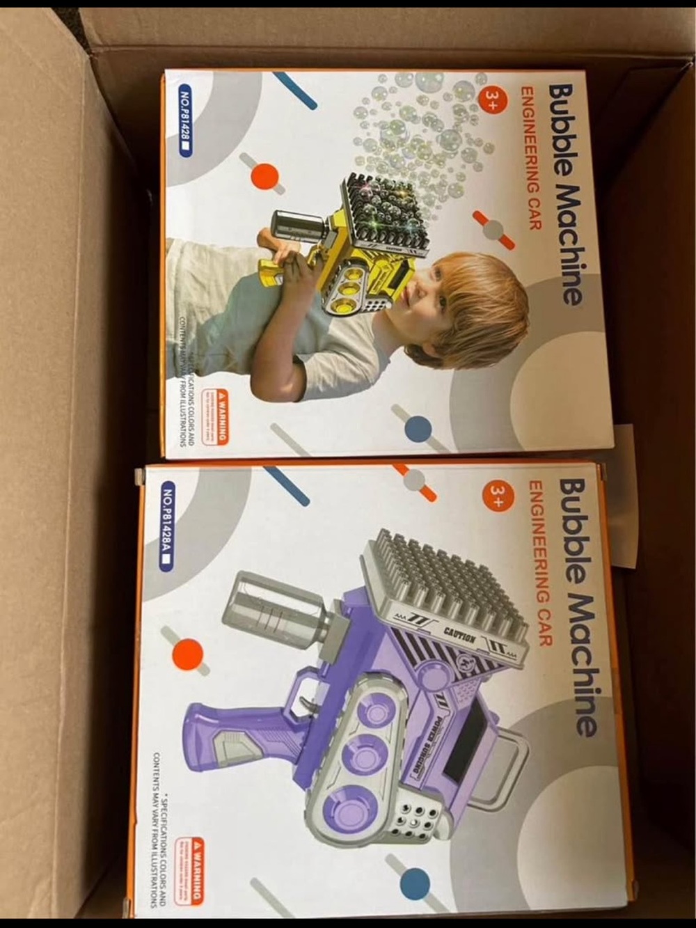 Two rechargeable bubble machines